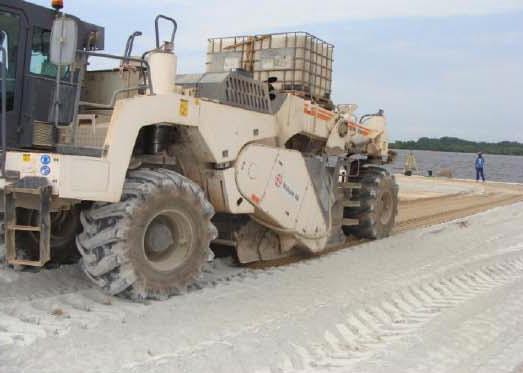 Nexus Geo stabilisation machinery working on road